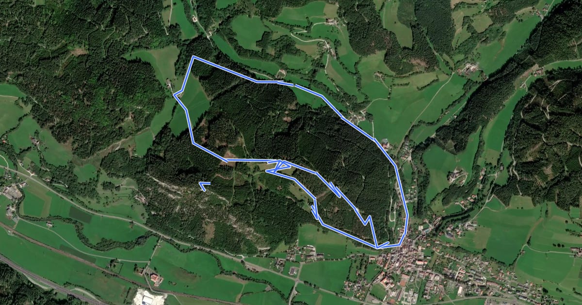 Маршрут Wanderweg 1 на спутниковом снимке