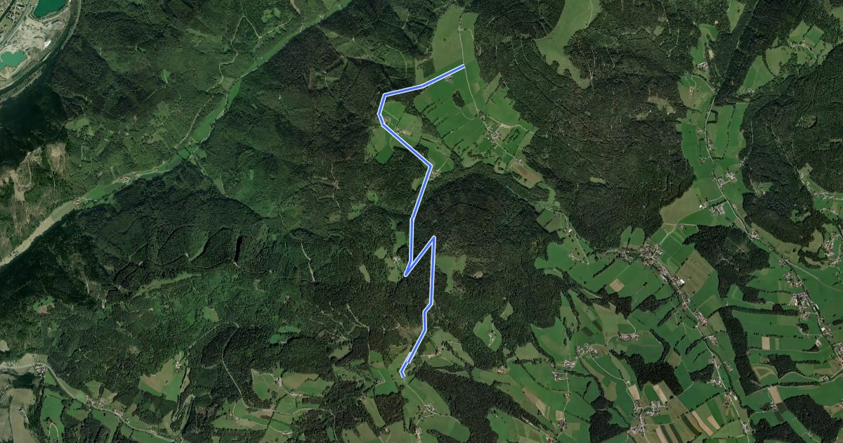 Маршрут Wanderweg 1 на спутниковом снимке