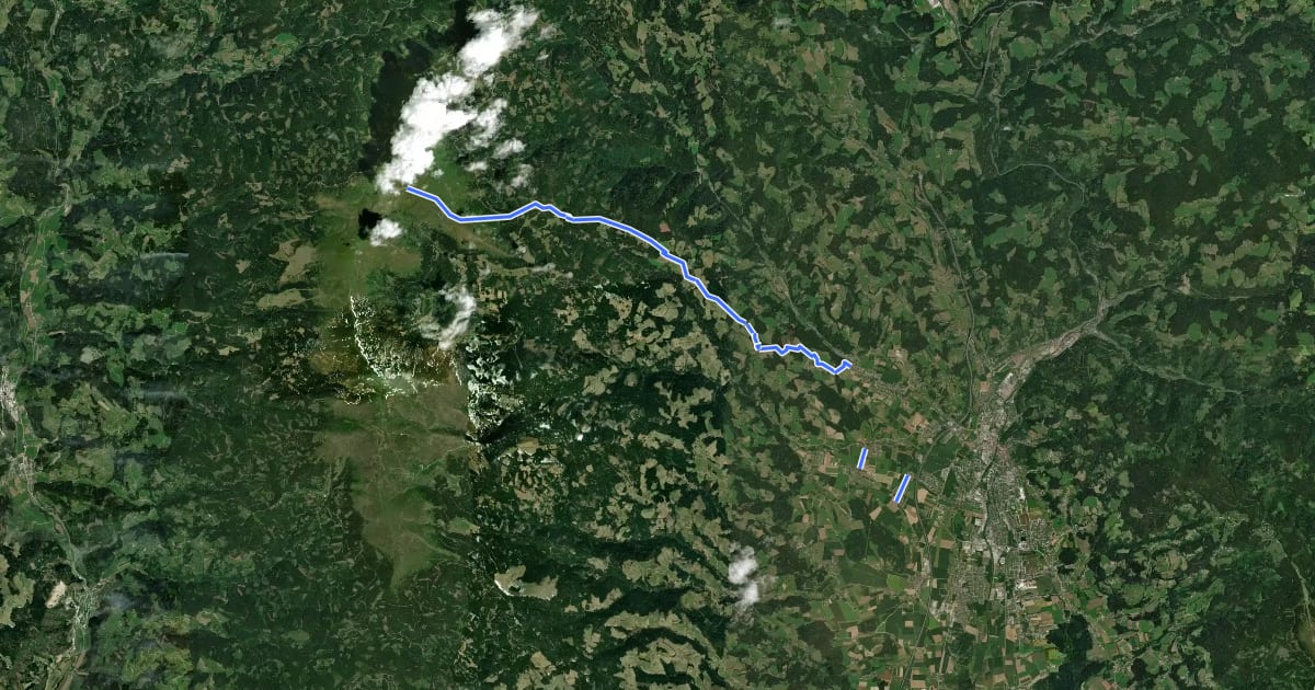 Маршрут Wanderweg 1 на спутниковом снимке