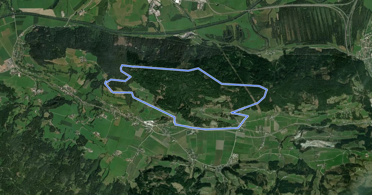 Маршрут Wanderweg 1 на спутниковом снимке