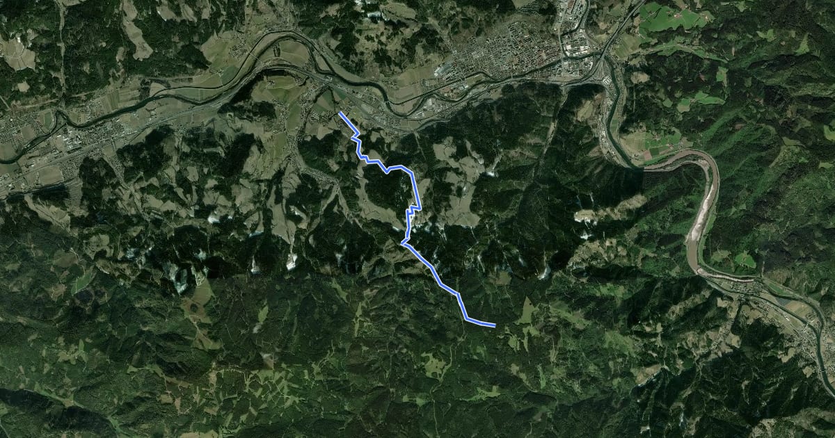 Маршрут Wanderweg 1 на спутниковом снимке