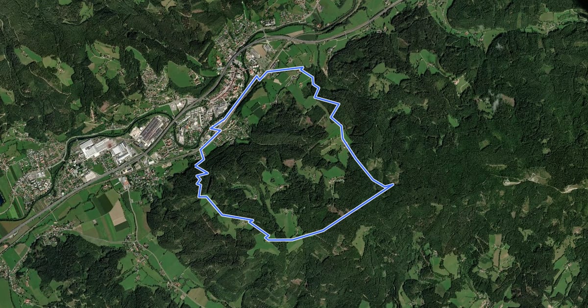 Маршрут Wanderweg 1 на спутниковом снимке