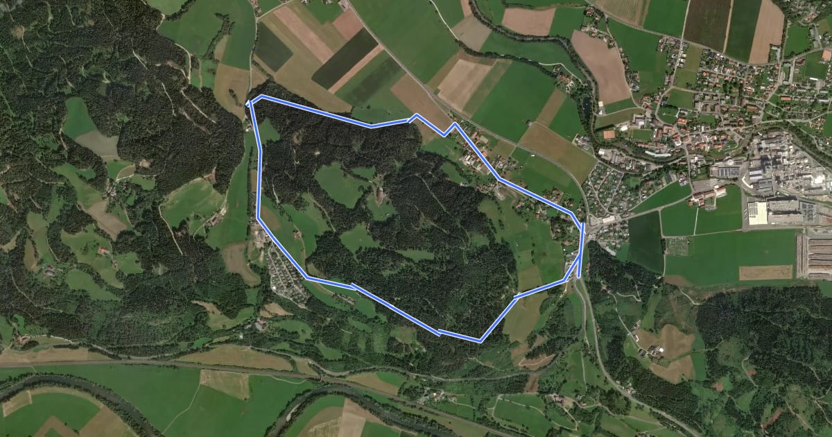 Маршрут Wanderweg 1 на спутниковом снимке