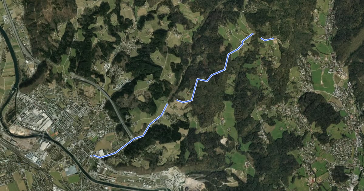 Маршрут Wanderweg 1 на спутниковом снимке