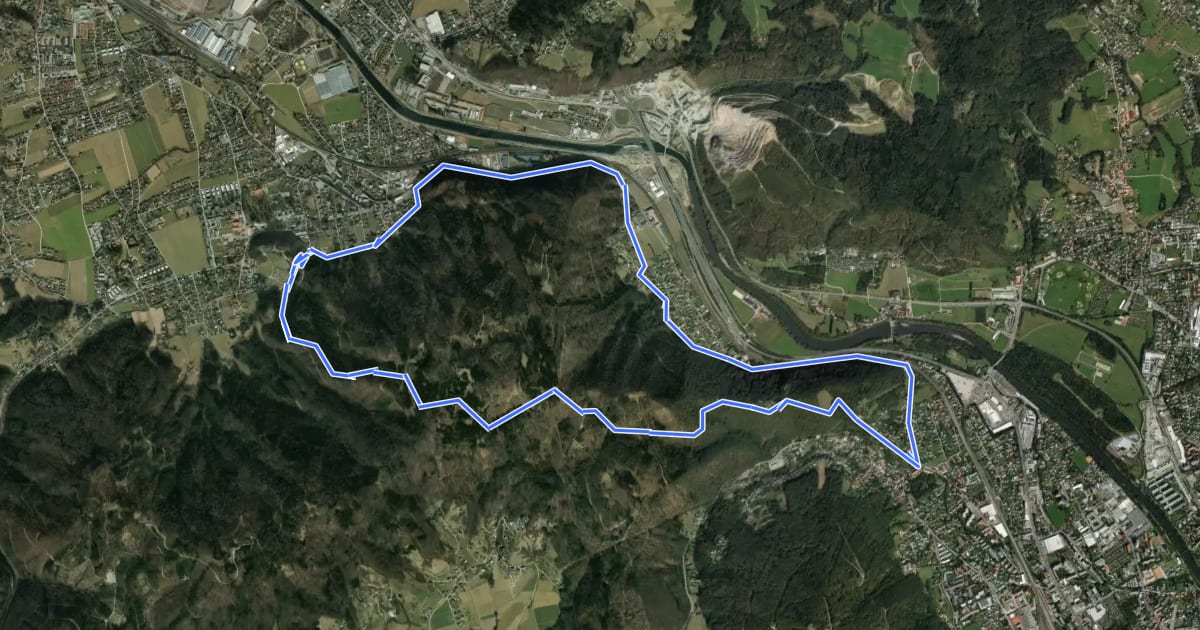 Маршрут Wanderweg 1 на спутниковом снимке