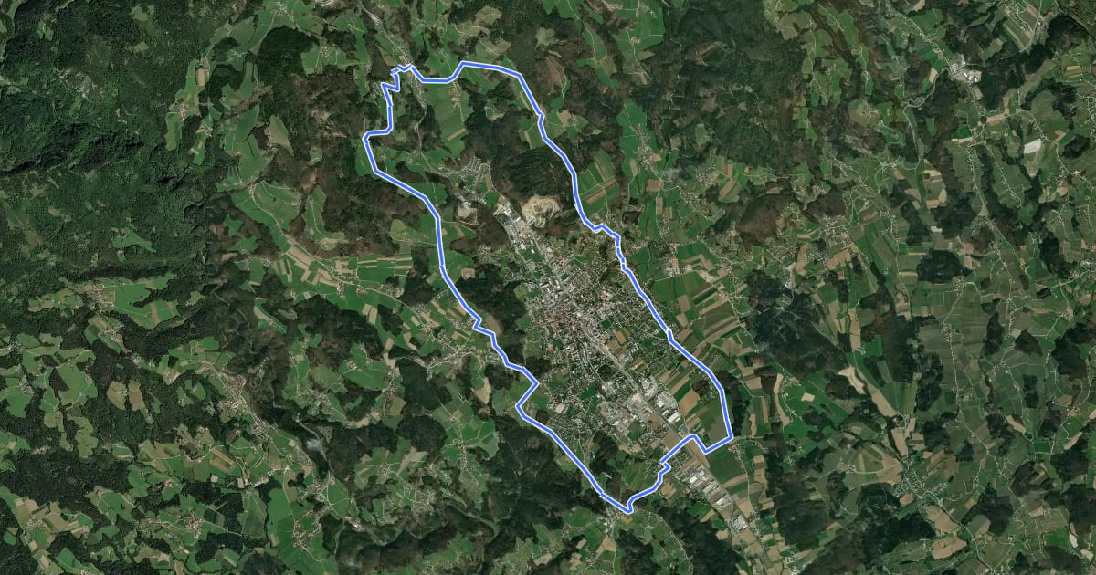 Маршрут Wanderweg 1 на спутниковом снимке