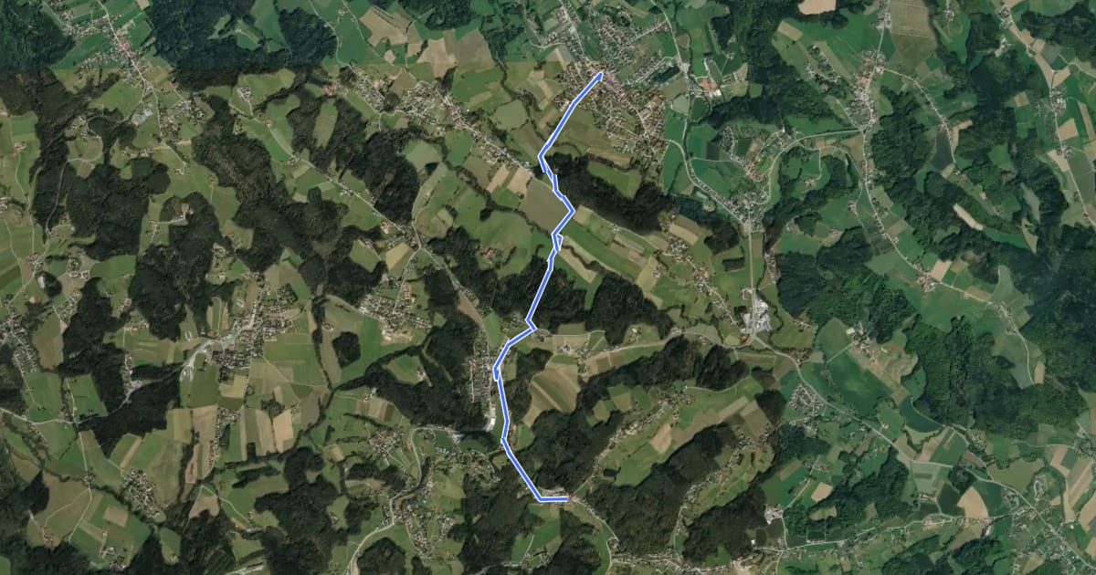 Маршрут Wanderweg 1 на спутниковом снимке