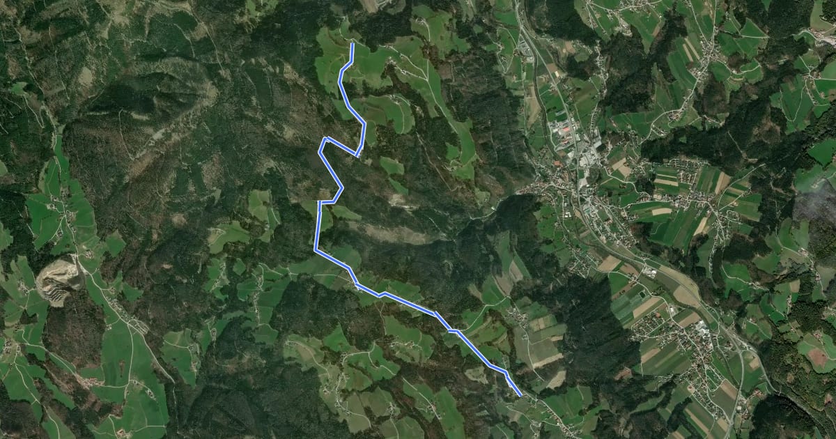 Маршрут Wanderweg 1 на спутниковом снимке