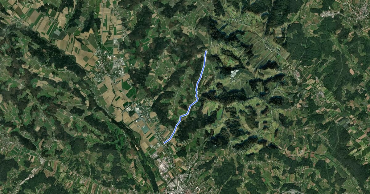 Маршрут Wanderweg 1 на спутниковом снимке