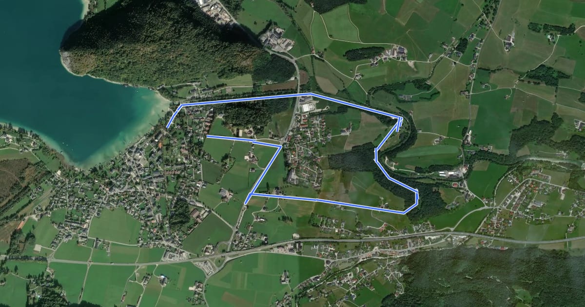 Маршрут Wanderweg 1 на спутниковом снимке