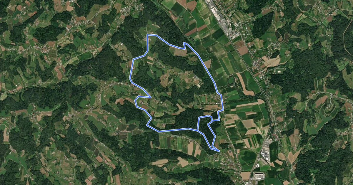 Маршрут Wanderweg 1 на спутниковом снимке