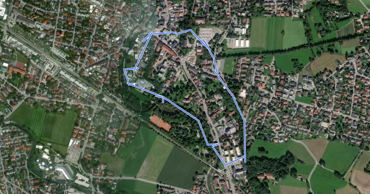 Маршрут Wanderweg 1 - Bad Aibling на спутниковом снимке