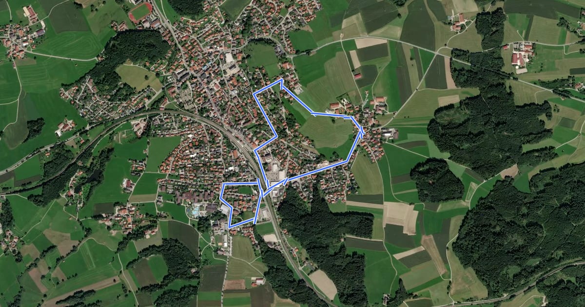 Маршрут Wanderweg 1 - Bad Endorf на спутниковом снимке