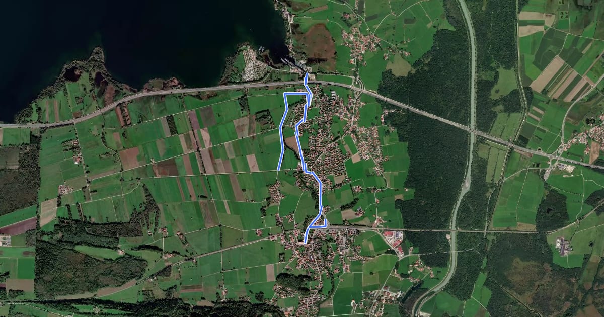 Маршрут Wanderweg 1 - Übersee на спутниковом снимке