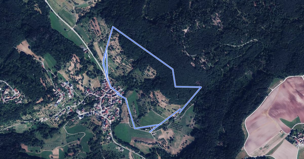 Маршрут Wanderweg 1 Brettach на спутниковом снимке