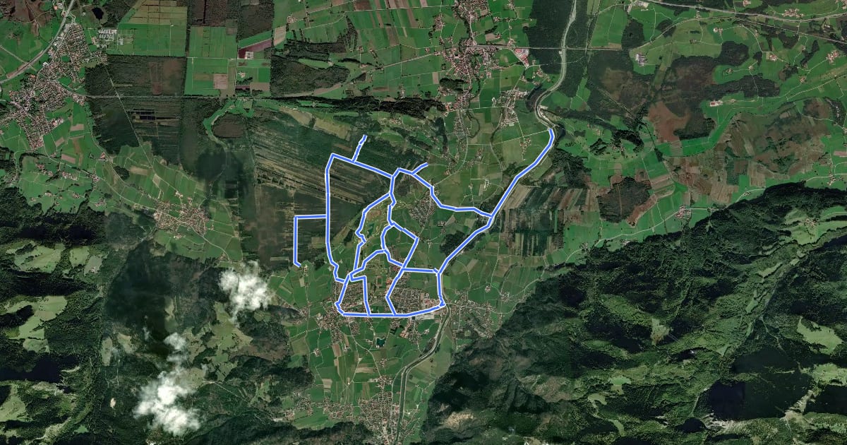 Маршрут Wanderweg 1 - Grassau на спутниковом снимке