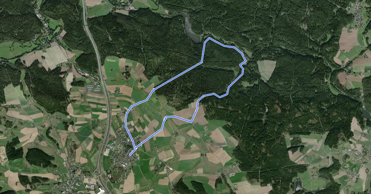 Маршрут Wanderweg 1 Thierstein на спутниковом снимке