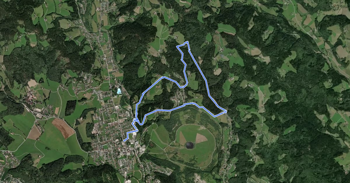 Маршрут Wanderweg 1 "Tregist Rundweg" на спутниковом снимке