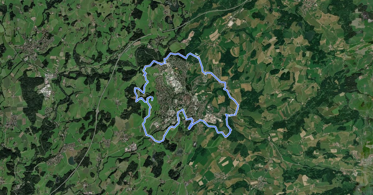 Маршрут Wanderweg 1 Wangen im Allgäu на спутниковом снимке
