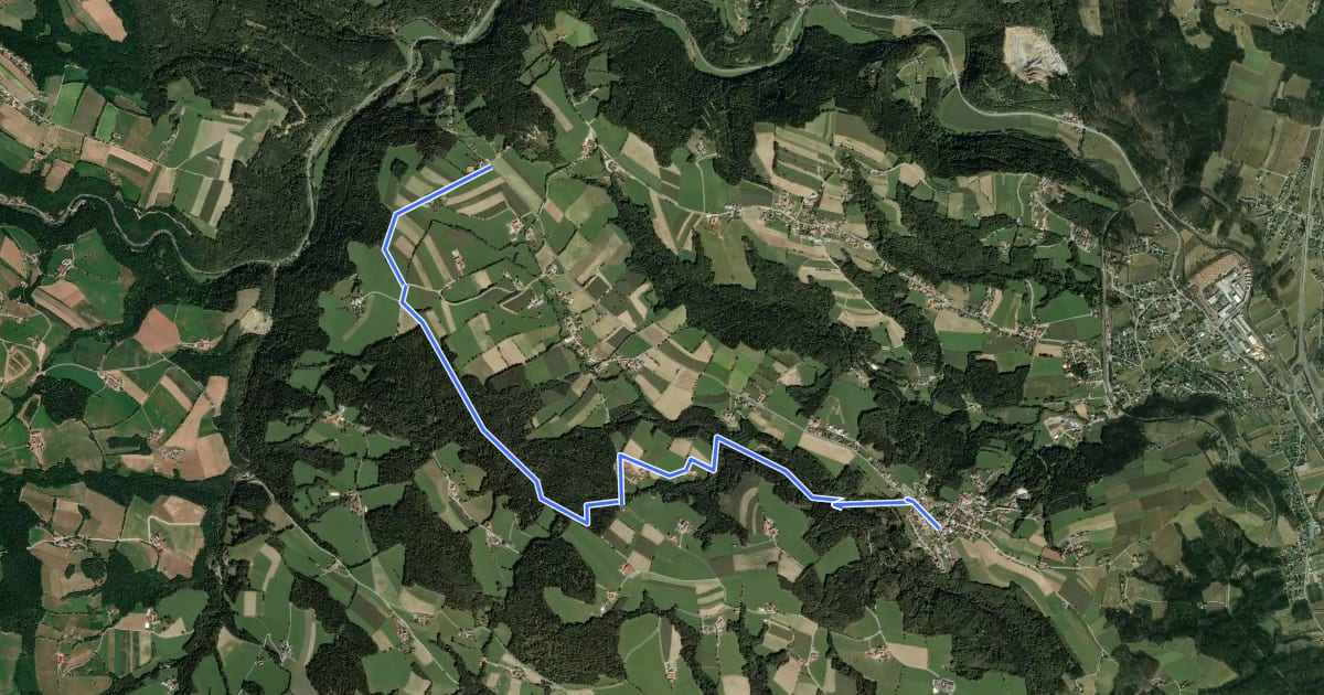 Маршрут Wanderweg 10 на спутниковом снимке