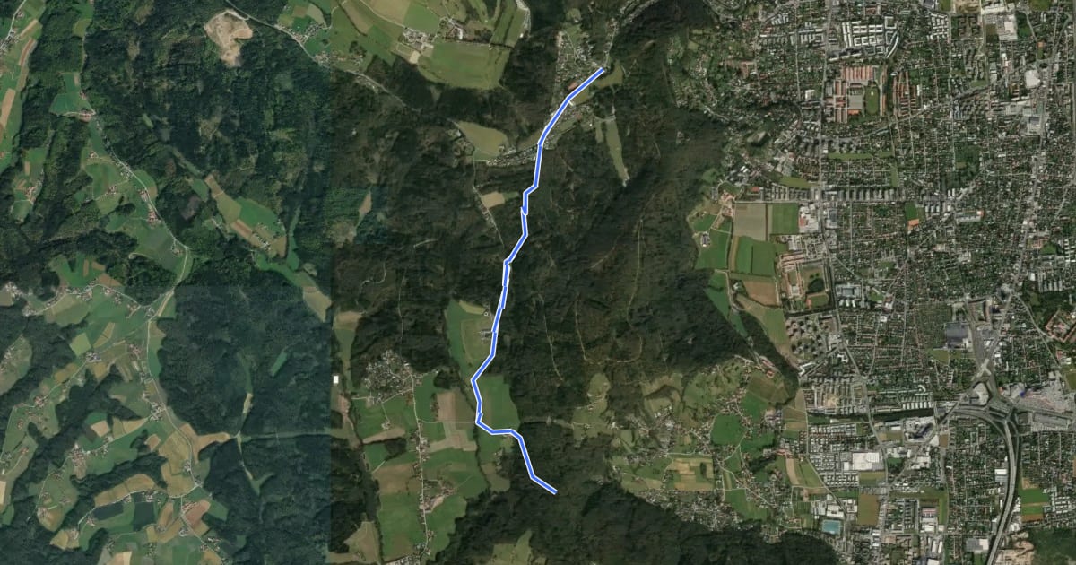 Маршрут Wanderweg 10 на спутниковом снимке