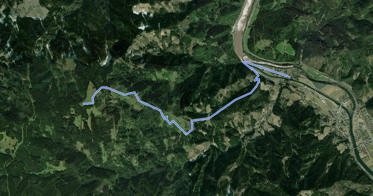 Маршрут Wanderweg 10 на спутниковом снимке