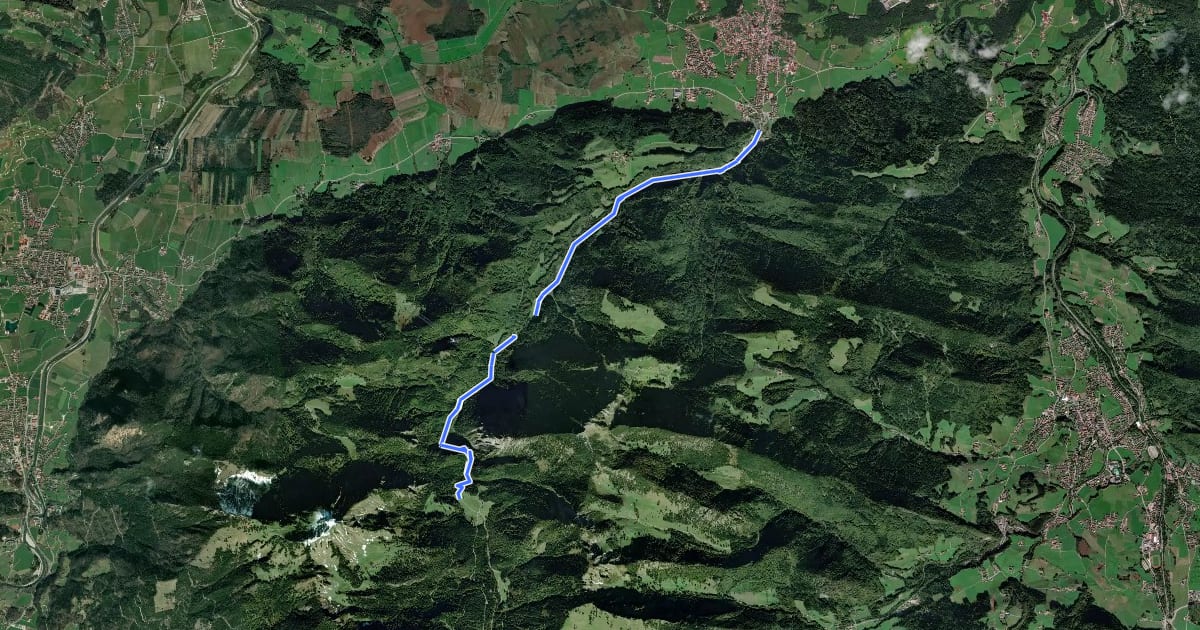 Маршрут Wanderweg 10 - Bergen на спутниковом снимке