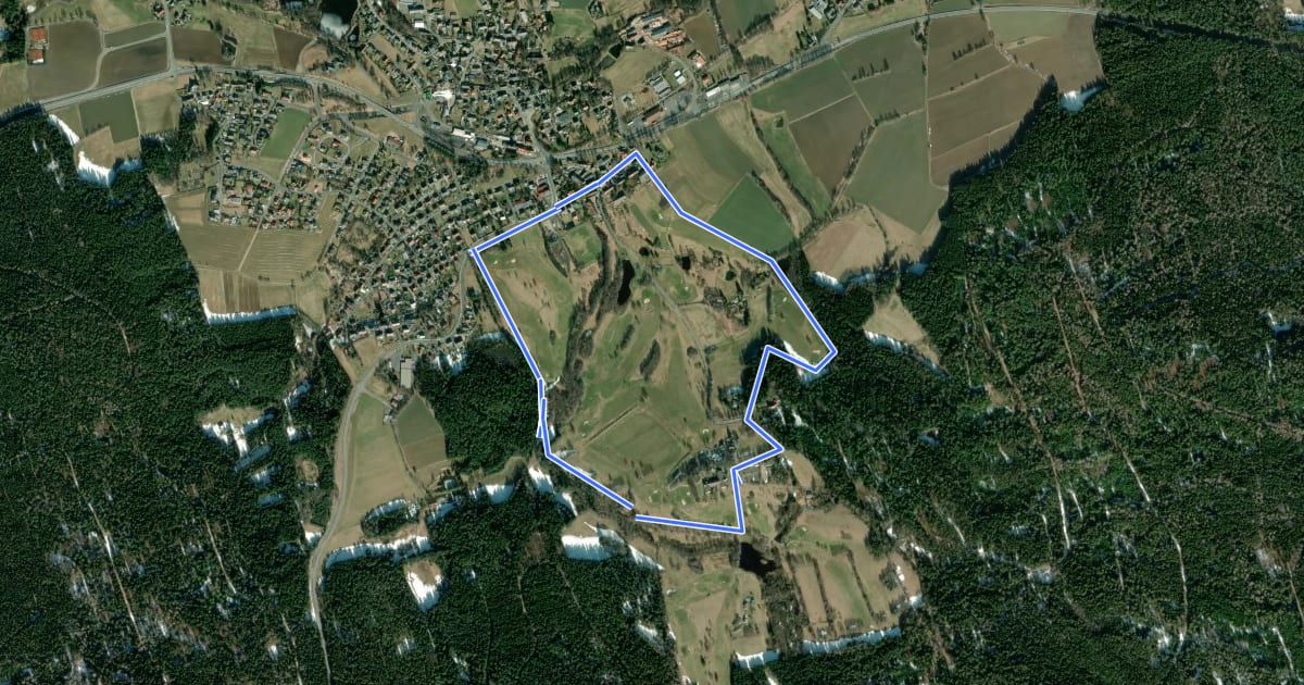Маршрут Wanderweg 10 Tröstau на спутниковом снимке