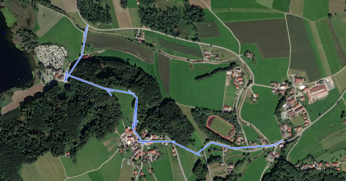 Маршрут Wanderweg 10b - Bad Endorf на спутниковом снимке