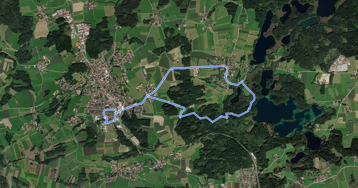 Маршрут Wanderweg 11 - Bad Endorf на спутниковом снимке