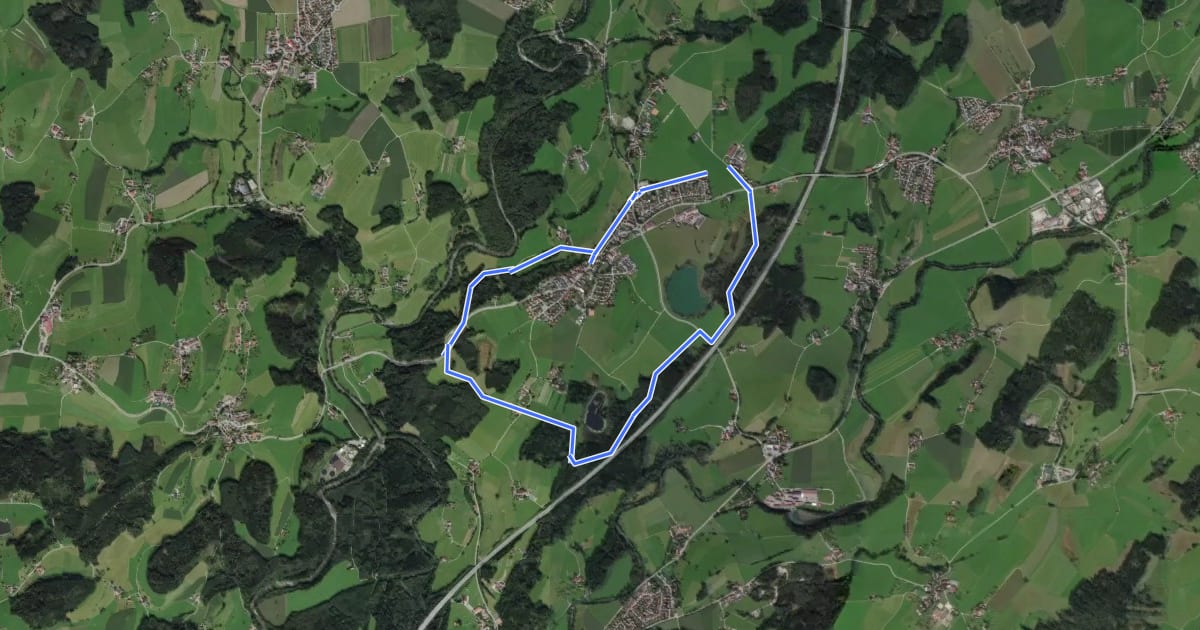 Маршрут Wanderweg 11 Wangen im Allgäu на спутниковом снимке