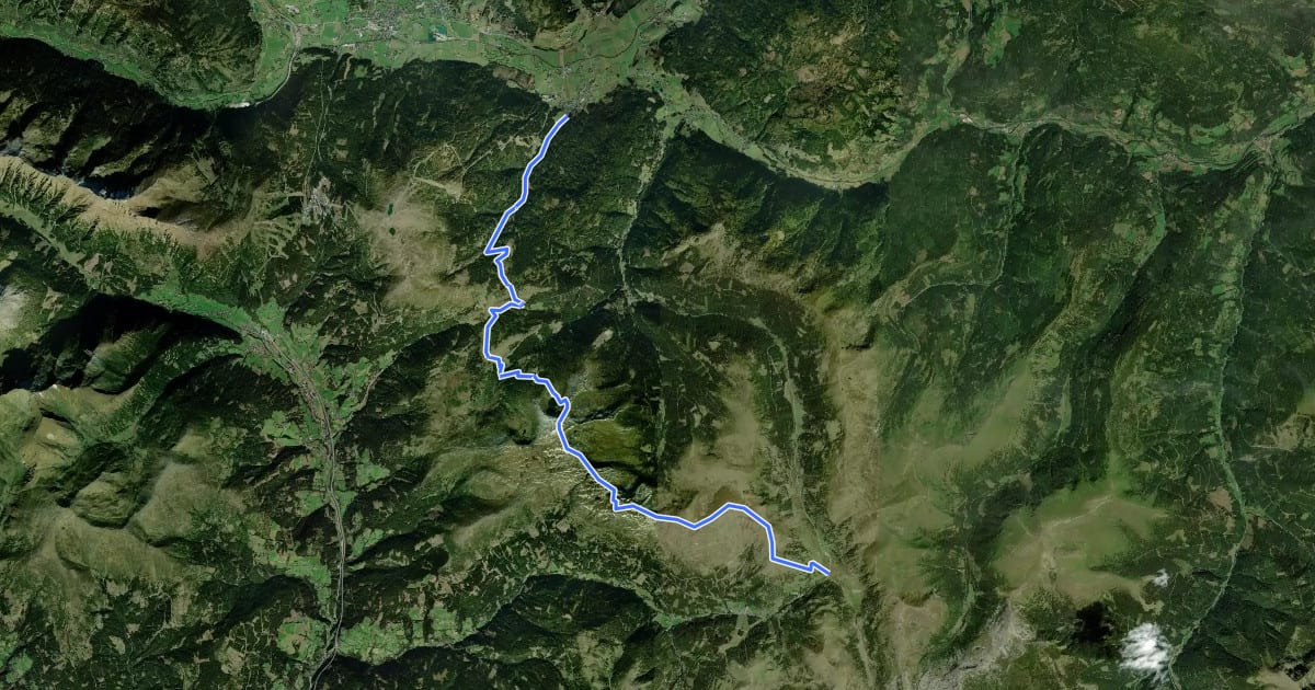 Маршрут Wanderweg 113 на спутниковом снимке