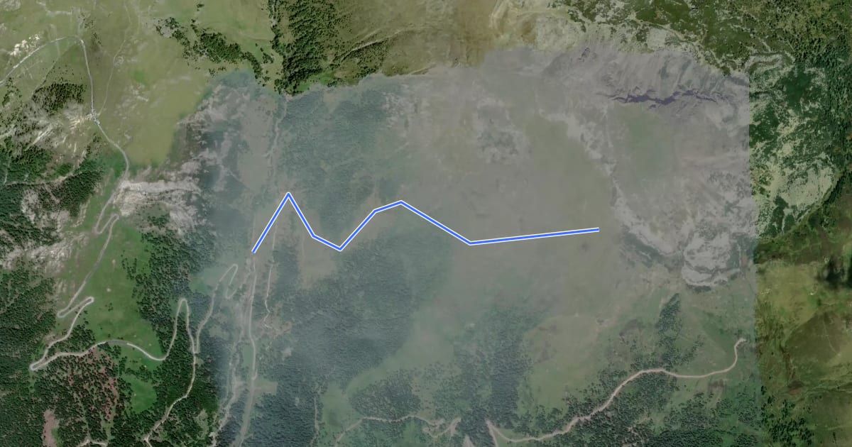 Маршрут Wanderweg 117 на спутниковом снимке