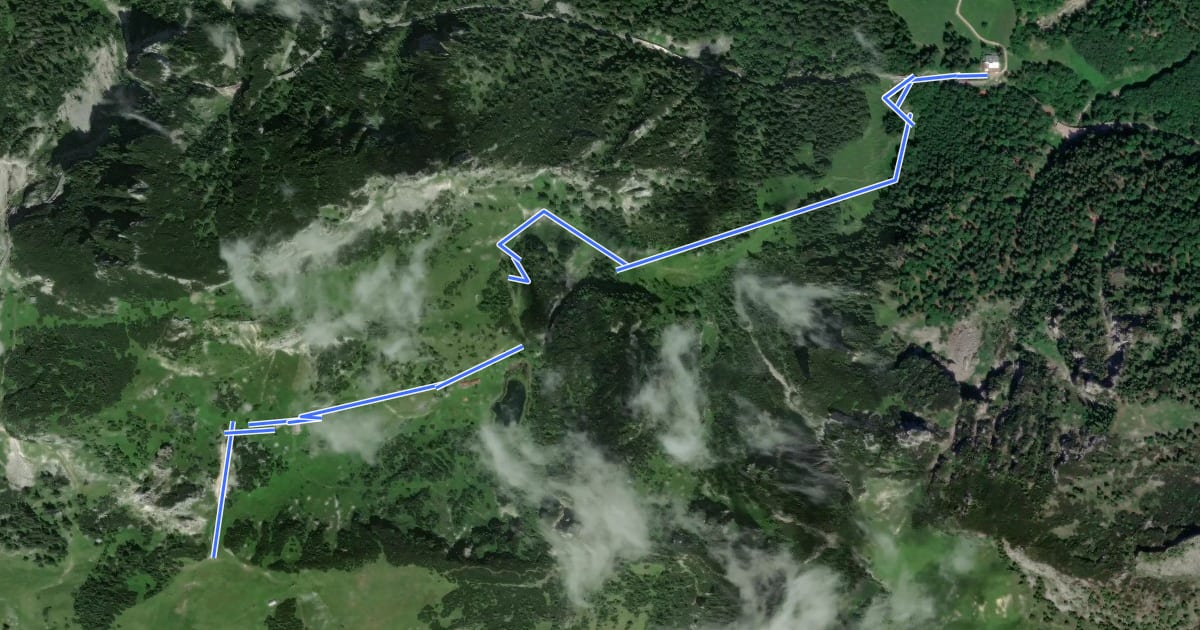 Маршрут Wanderweg 11a - Mitteralm - Soinhütte на спутниковом снимке