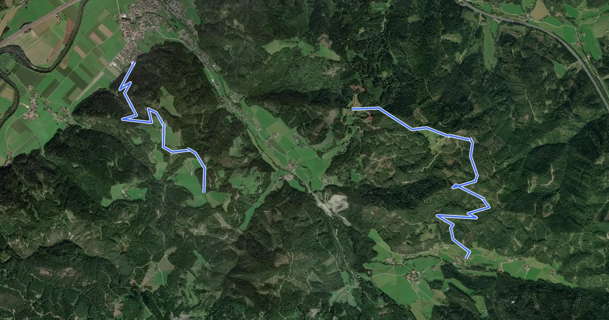 Маршрут Wanderweg 12 на спутниковом снимке