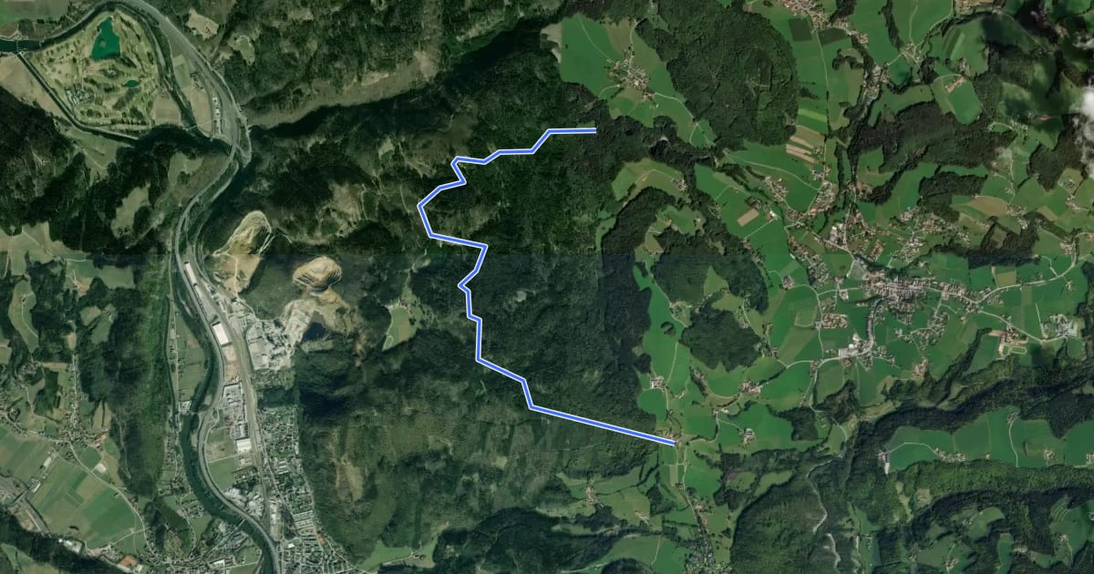 Маршрут Wanderweg 12 на спутниковом снимке