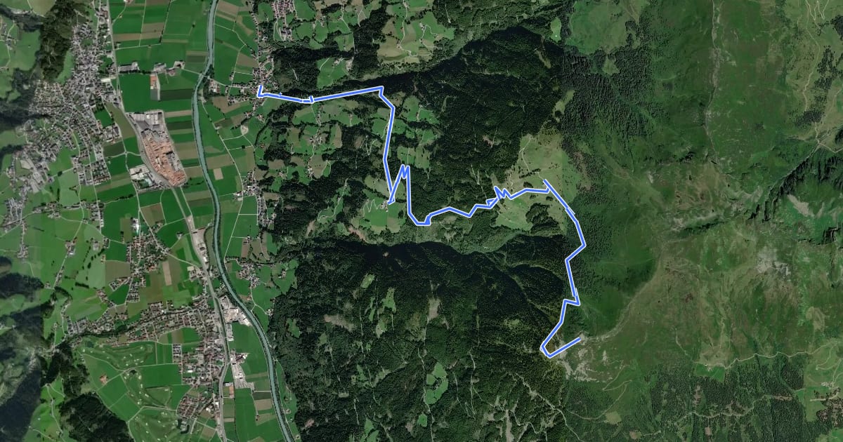 Маршрут Wanderweg 12 на спутниковом снимке