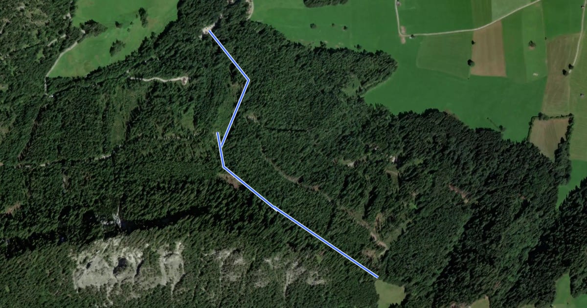 Маршрут Wanderweg 12 на спутниковом снимке
