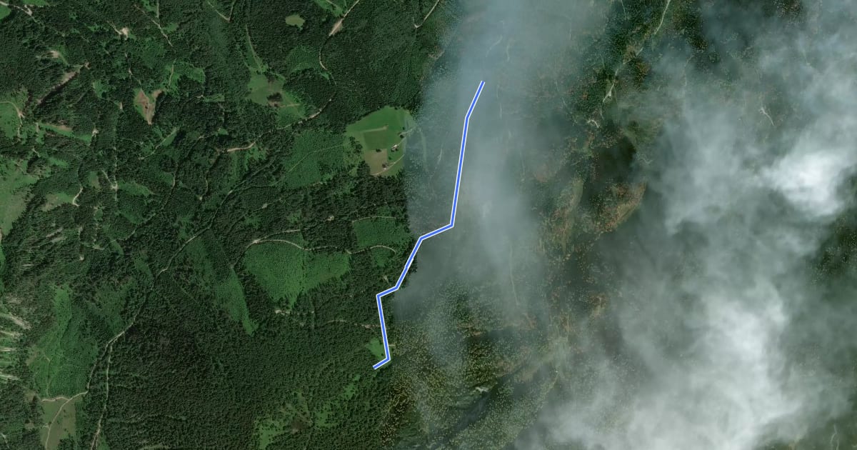 Маршрут Wanderweg 12 на спутниковом снимке