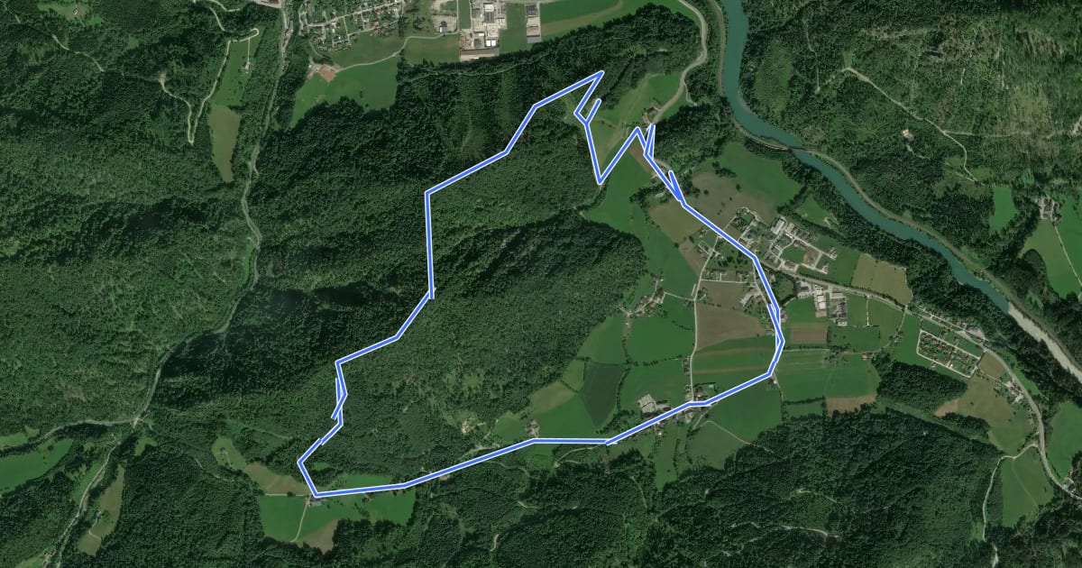 Маршрут Wanderweg 12 на спутниковом снимке