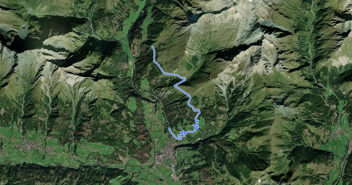 Маршрут Wanderweg 12 на спутниковом снимке
