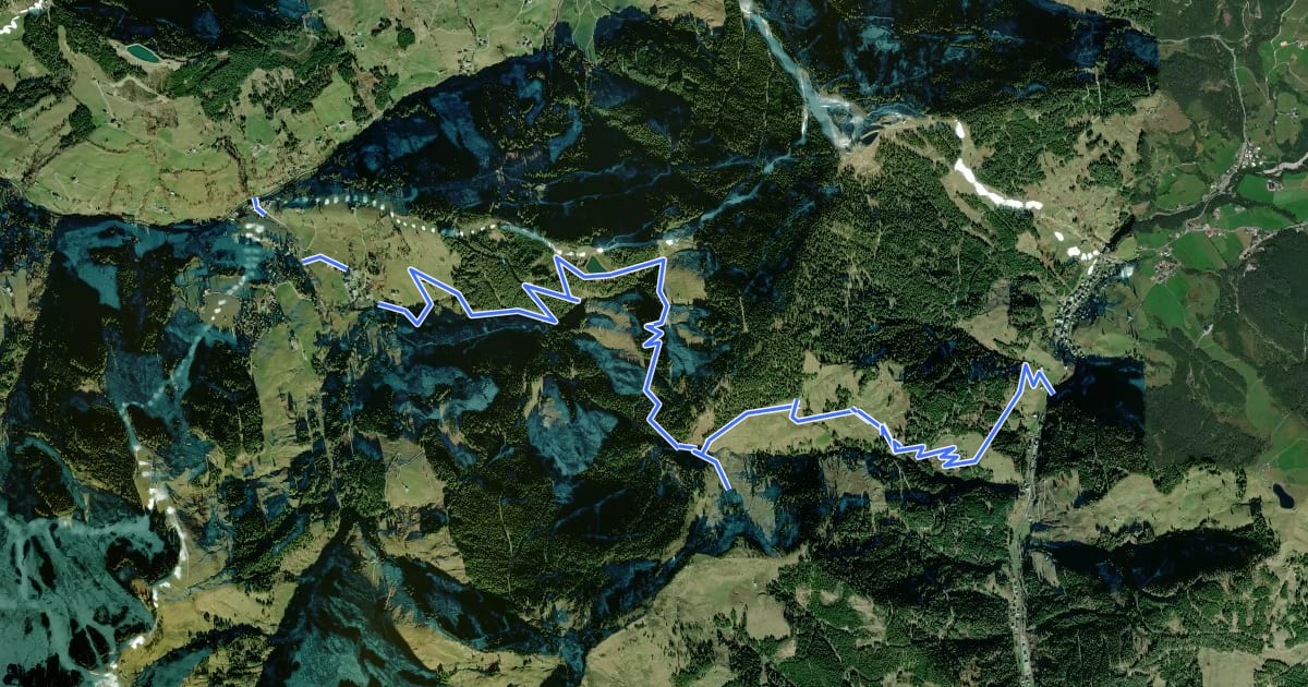Маршрут Wanderweg 12 на спутниковом снимке