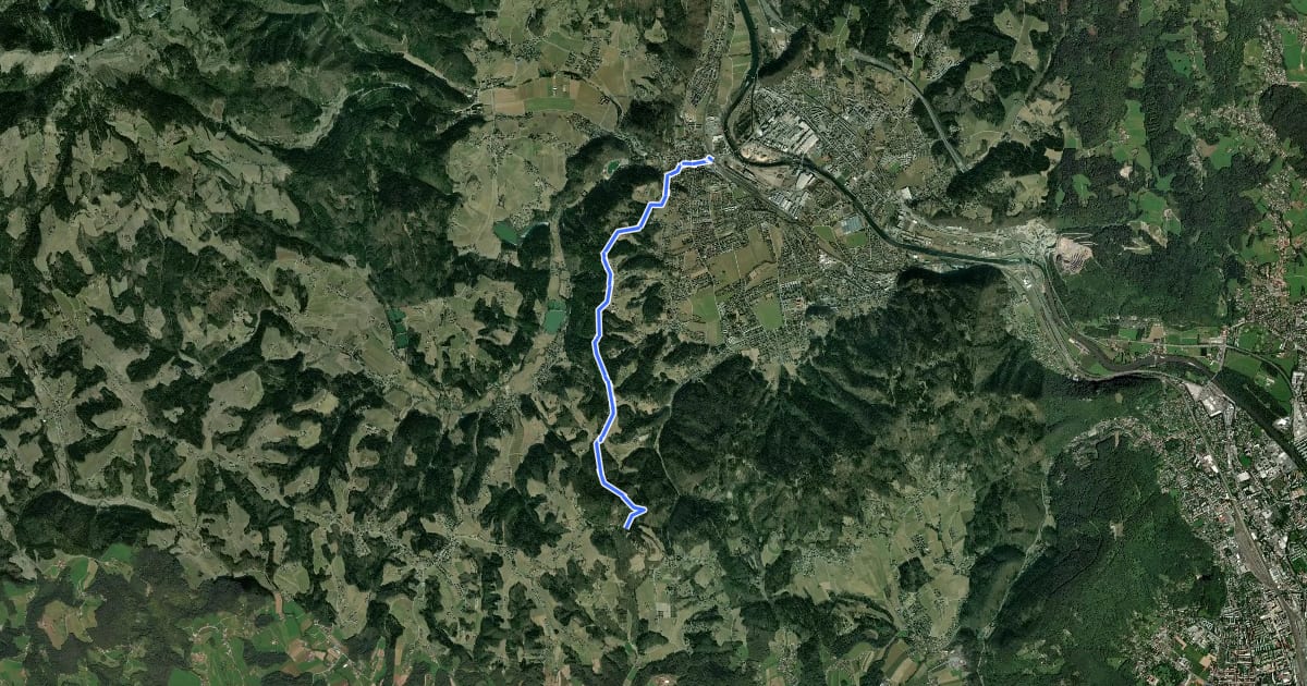 Маршрут Wanderweg 12 на спутниковом снимке