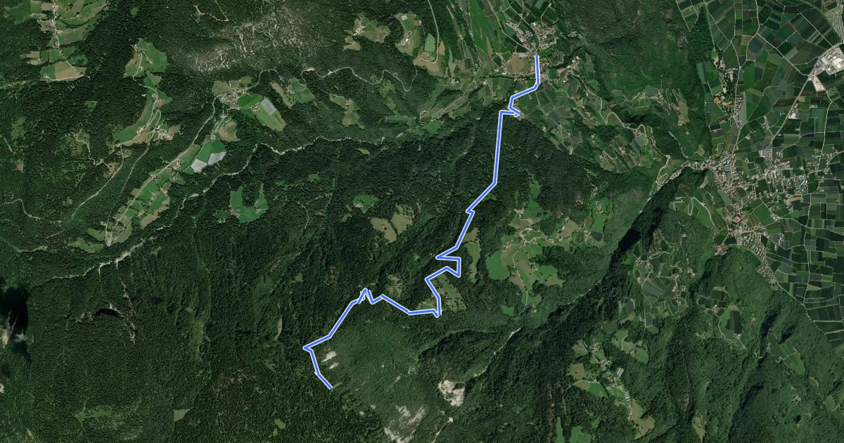 Маршрут Wanderweg 12 на спутниковом снимке
