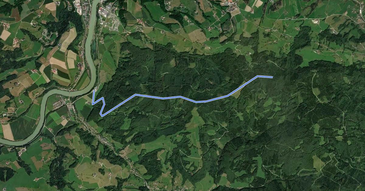 Маршрут Wanderweg 12 на спутниковом снимке