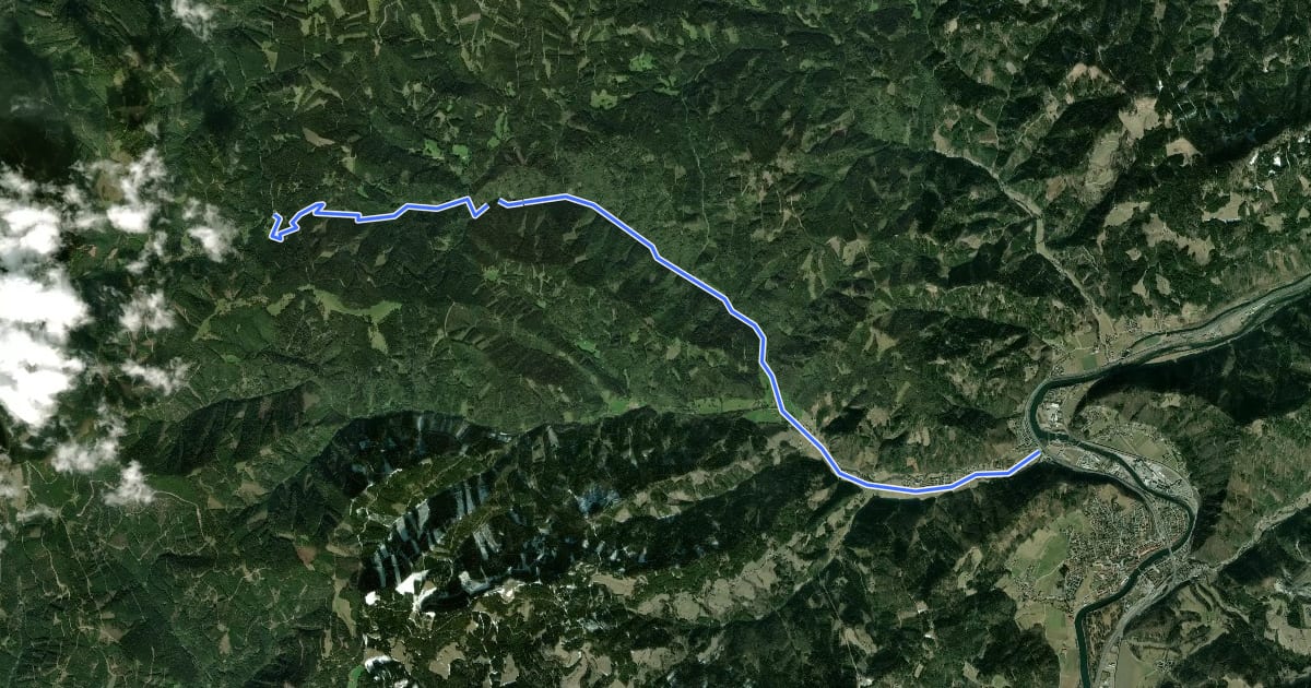 Маршрут Wanderweg 12 на спутниковом снимке