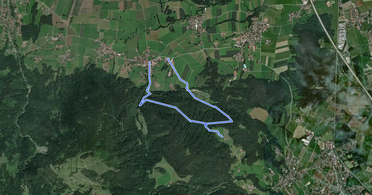 Маршрут Wanderweg 12 - Bad Feilnbach на спутниковом снимке
