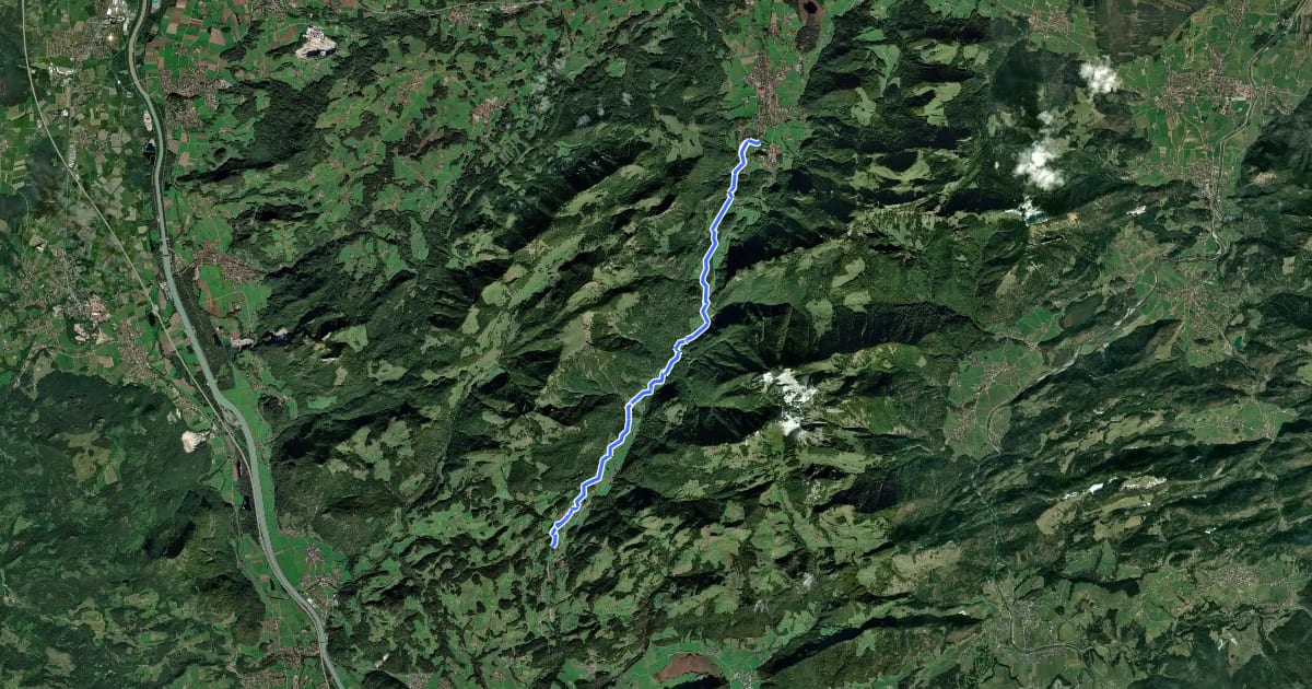 Маршрут Wanderweg 12 - Prientalwanderweg на спутниковом снимке
