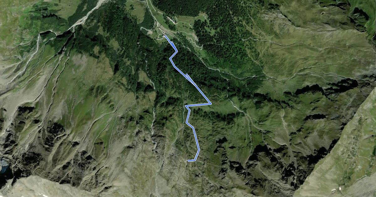 Маршрут Wanderweg 122 на спутниковом снимке