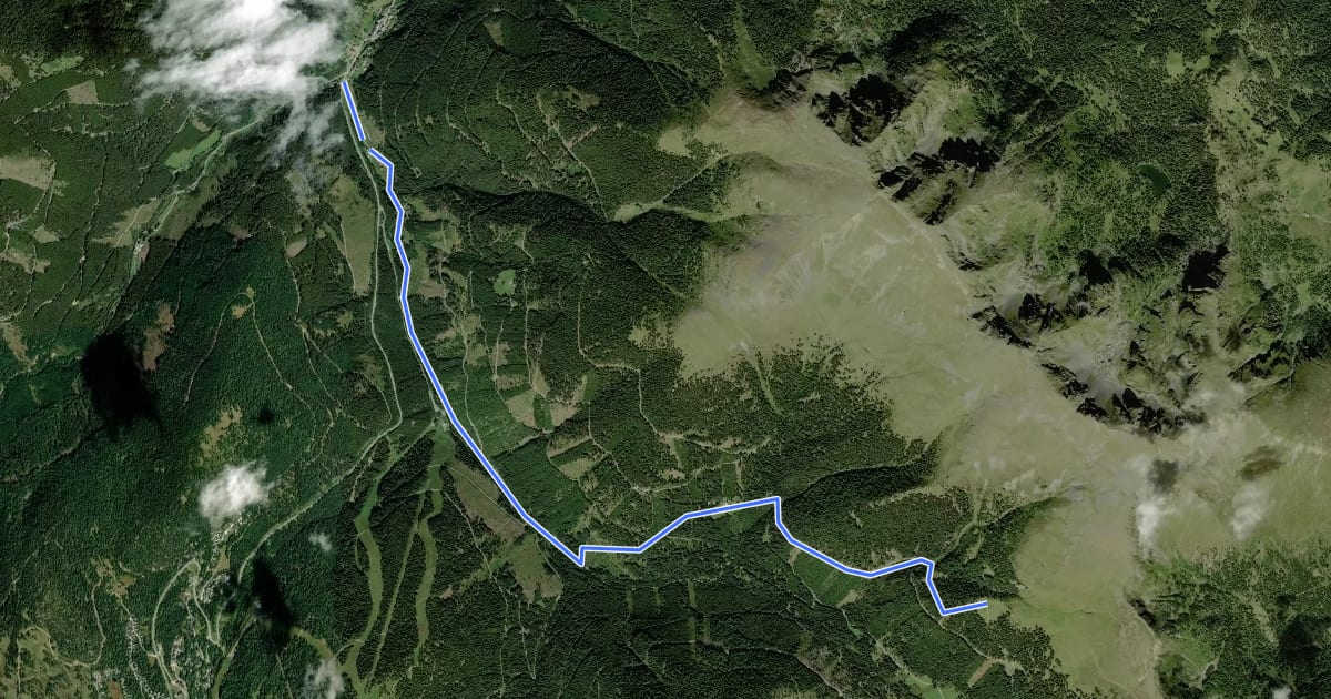 Маршрут Wanderweg 128 на спутниковом снимке